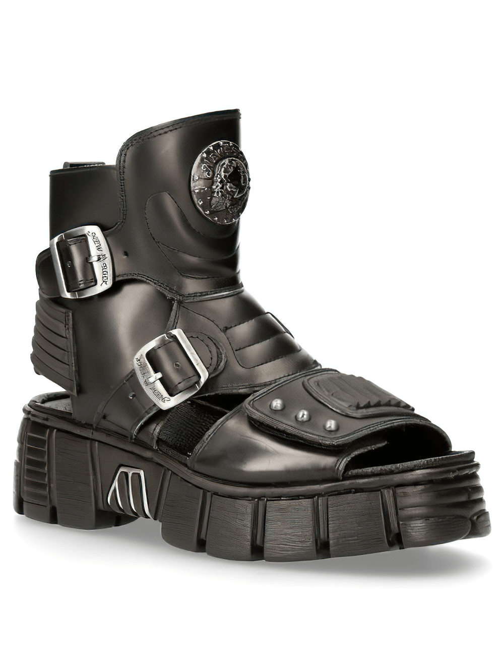 NEW ROCK Male Gothic Platform Sandals with Buckles and Zipper