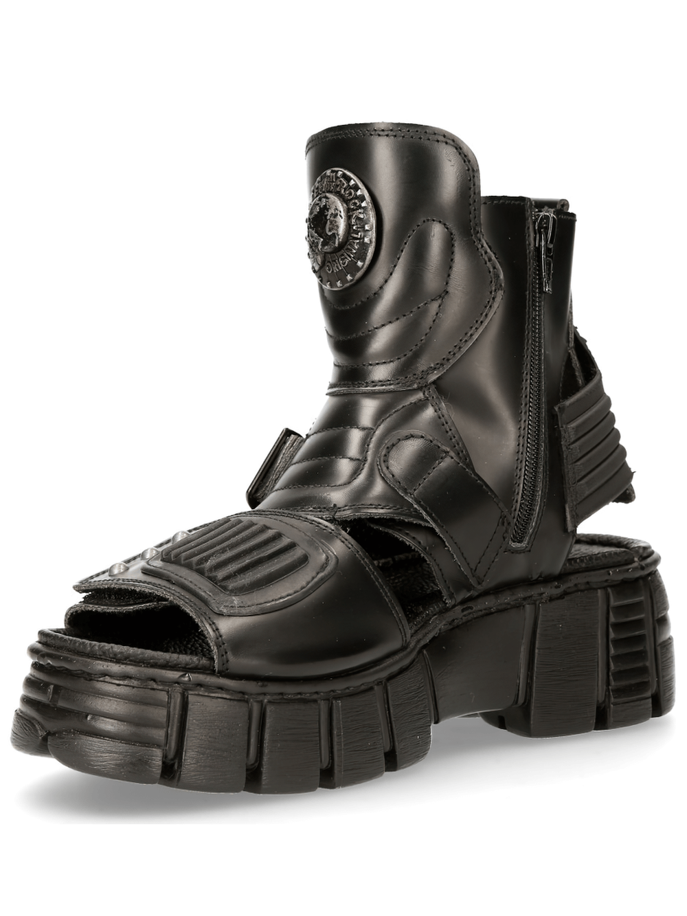 NEW ROCK Male Gothic Platform Sandals with Buckles and Zipper
