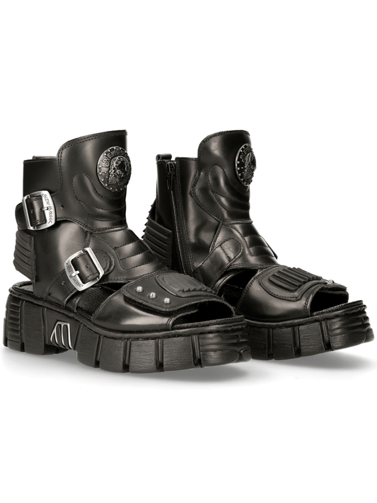NEW ROCK Male Gothic Platform Sandals with Buckles and Zipper