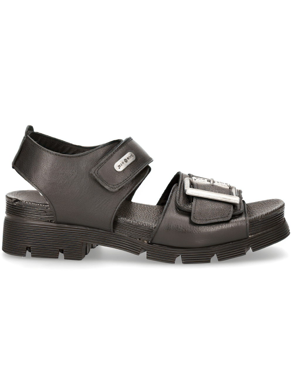 NEW ROCK Male Punk Sandals with Buckle and Velcro Straps