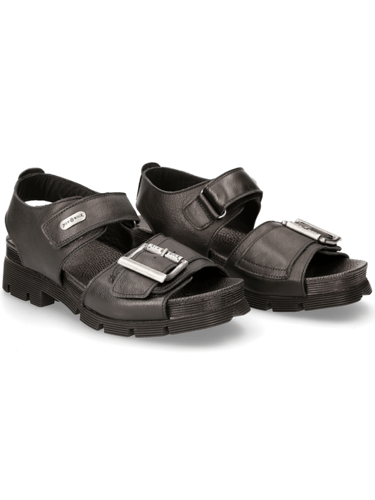 NEW ROCK Male Punk Sandals with Buckle and Velcro Straps