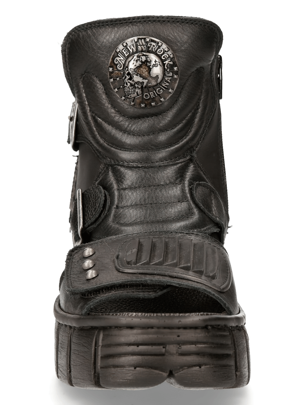 NEW ROCK Men's Black Gothic Punk Buckle Sandals