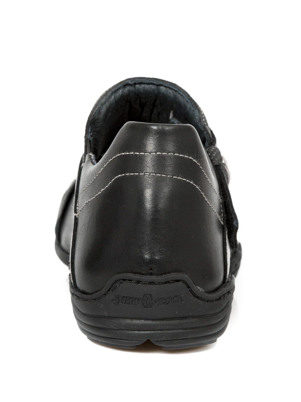 NEW ROCK Men's Black Rock Shoes With Silver Velcro Strap