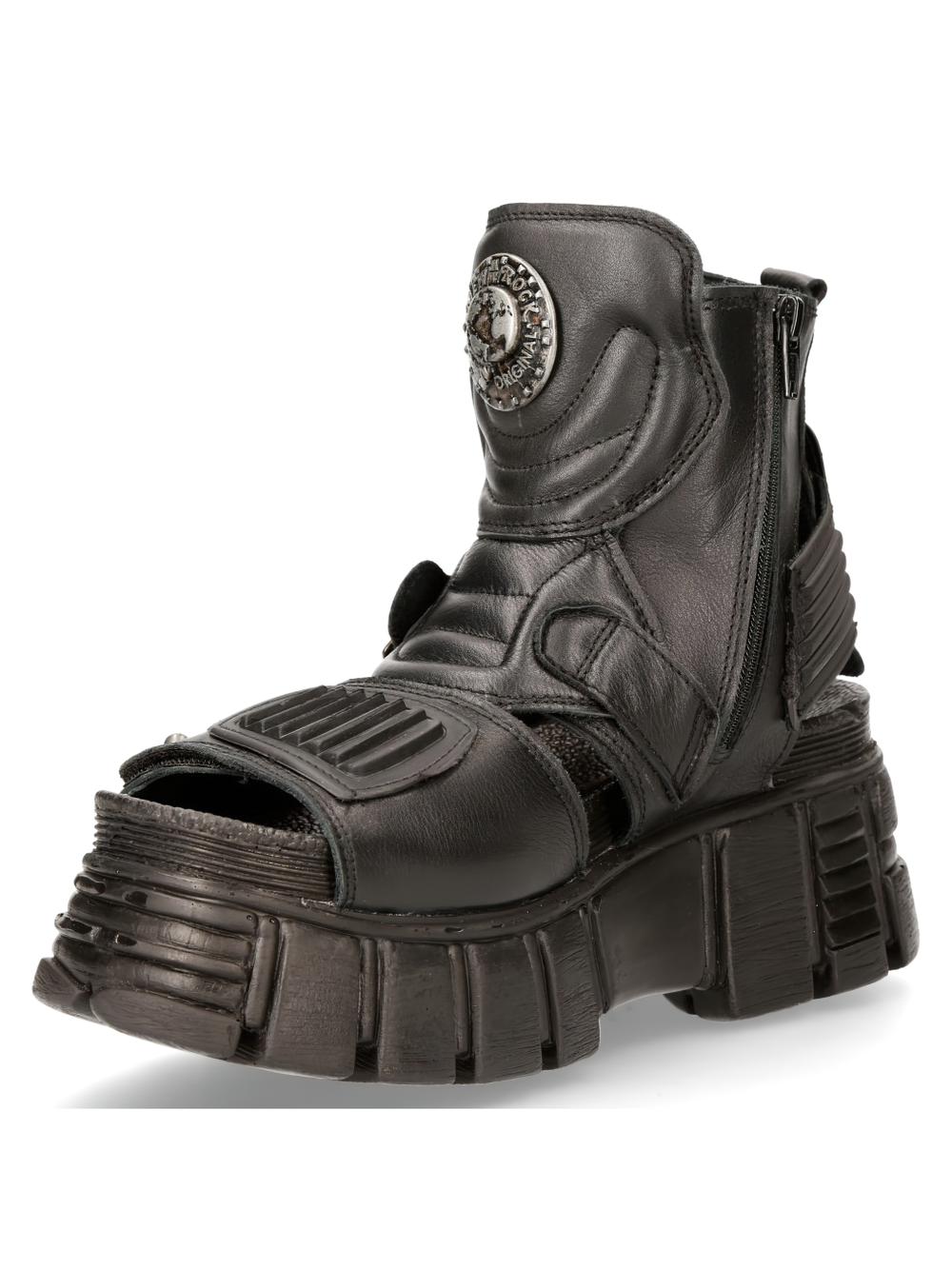 NEW ROCK Men's Platform Sandals with Zippers and Buckles