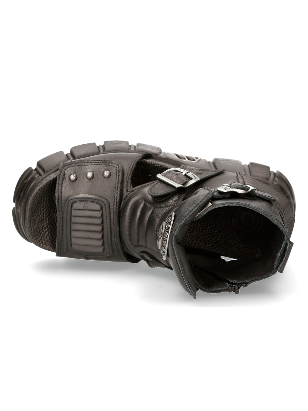 NEW ROCK Men's Platform Sandals with Zippers and Buckles