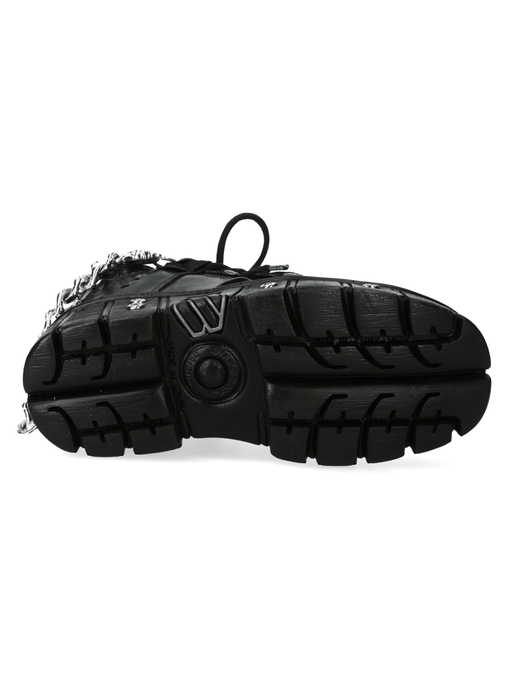 NEW ROCK Men's Metallic Chain-Link Punk Ankle Boots