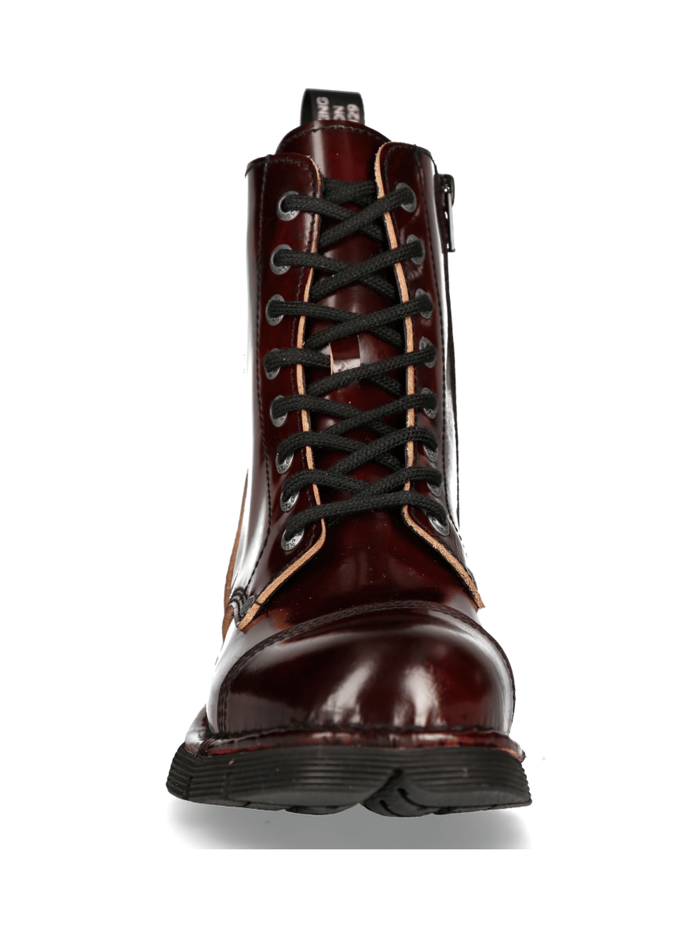 NEW ROCK Men's Metallic Wine Red Punk Boots with Military Style