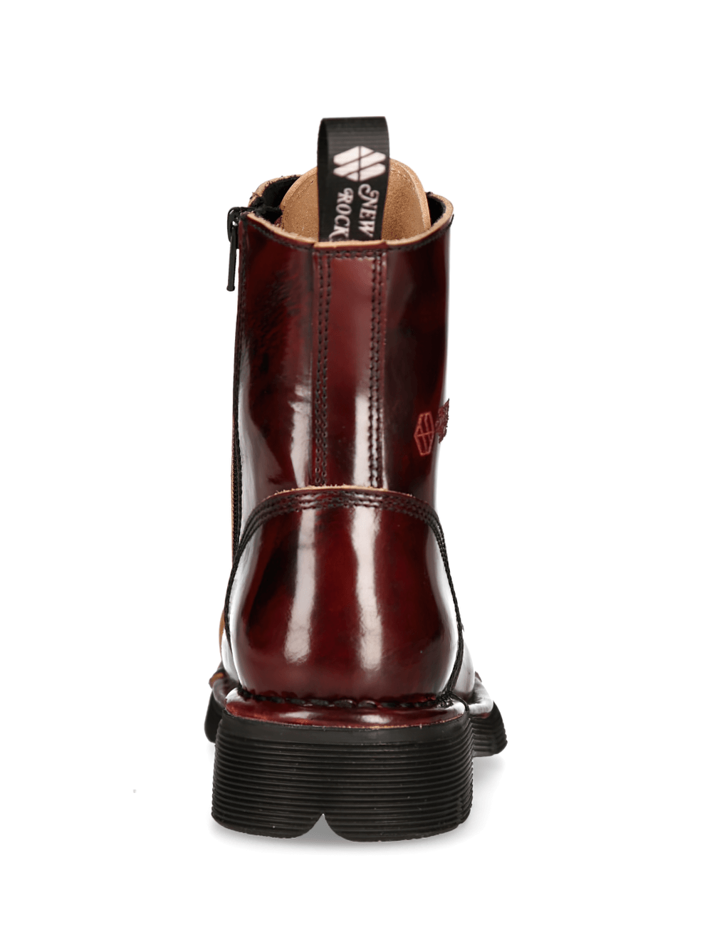 NEW ROCK Men's Metallic Wine Red Punk Boots with Military Style