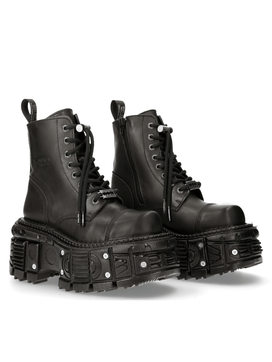NEW ROCK Men's Military Ankle Boots With Gothic Platform Design