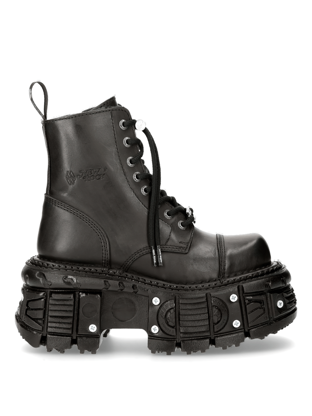 NEW ROCK Men's Military Ankle Boots With Gothic Platform Design