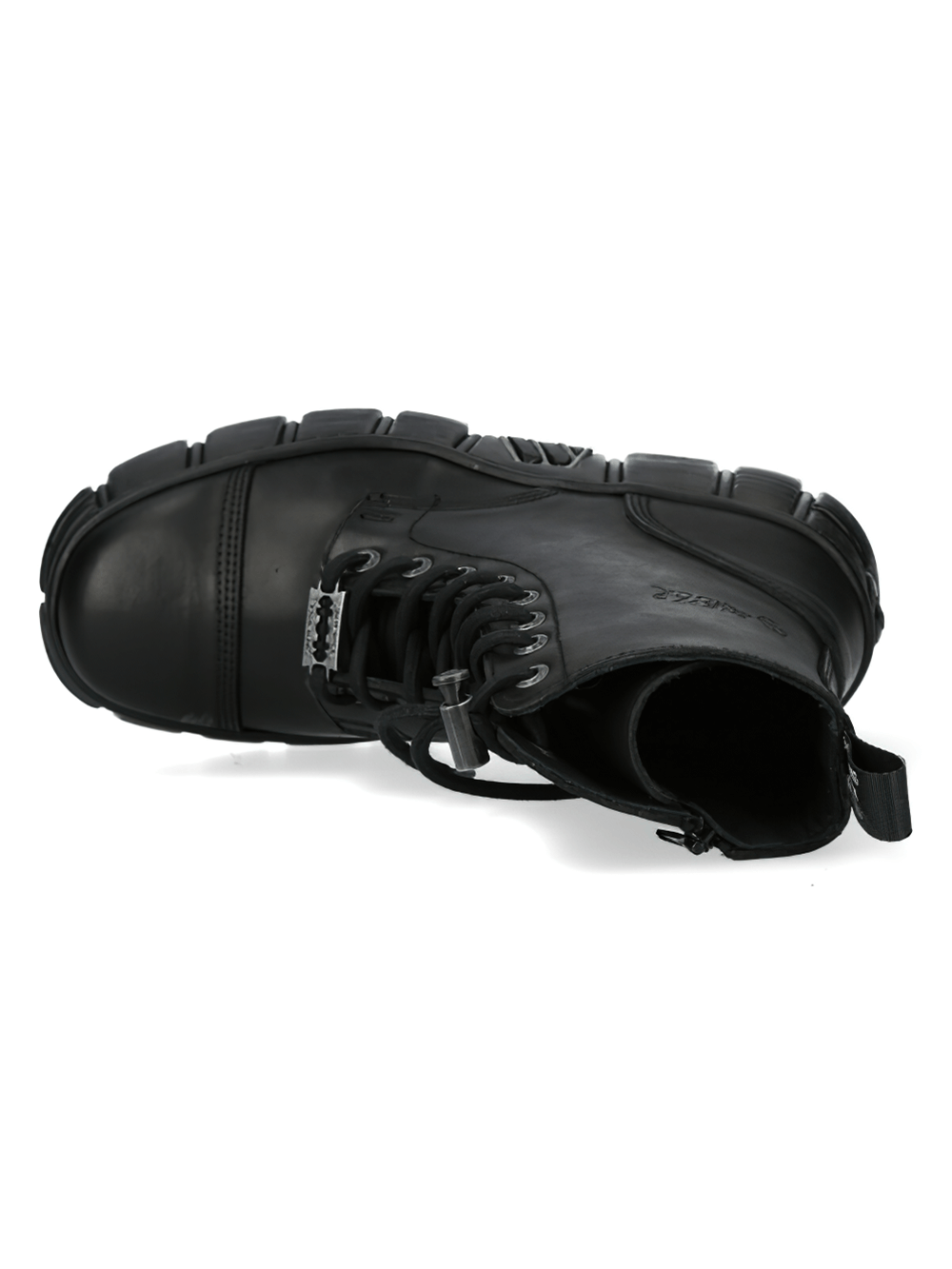 NEW ROCK Men's Military Gothic Ankle Boots in Black Leather