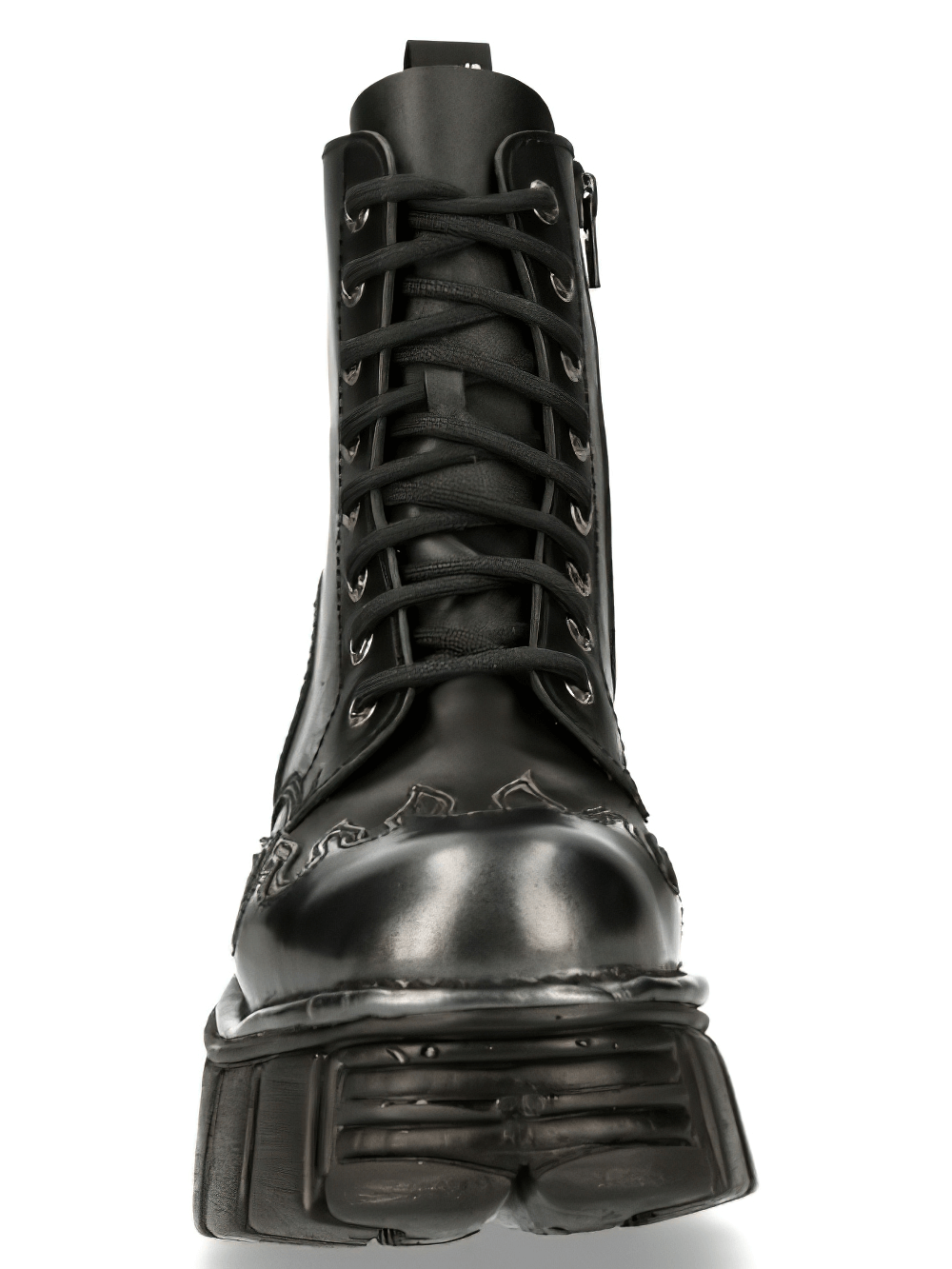 NEW ROCK Men's Military-Style Ankle Boots with Metal Accents
