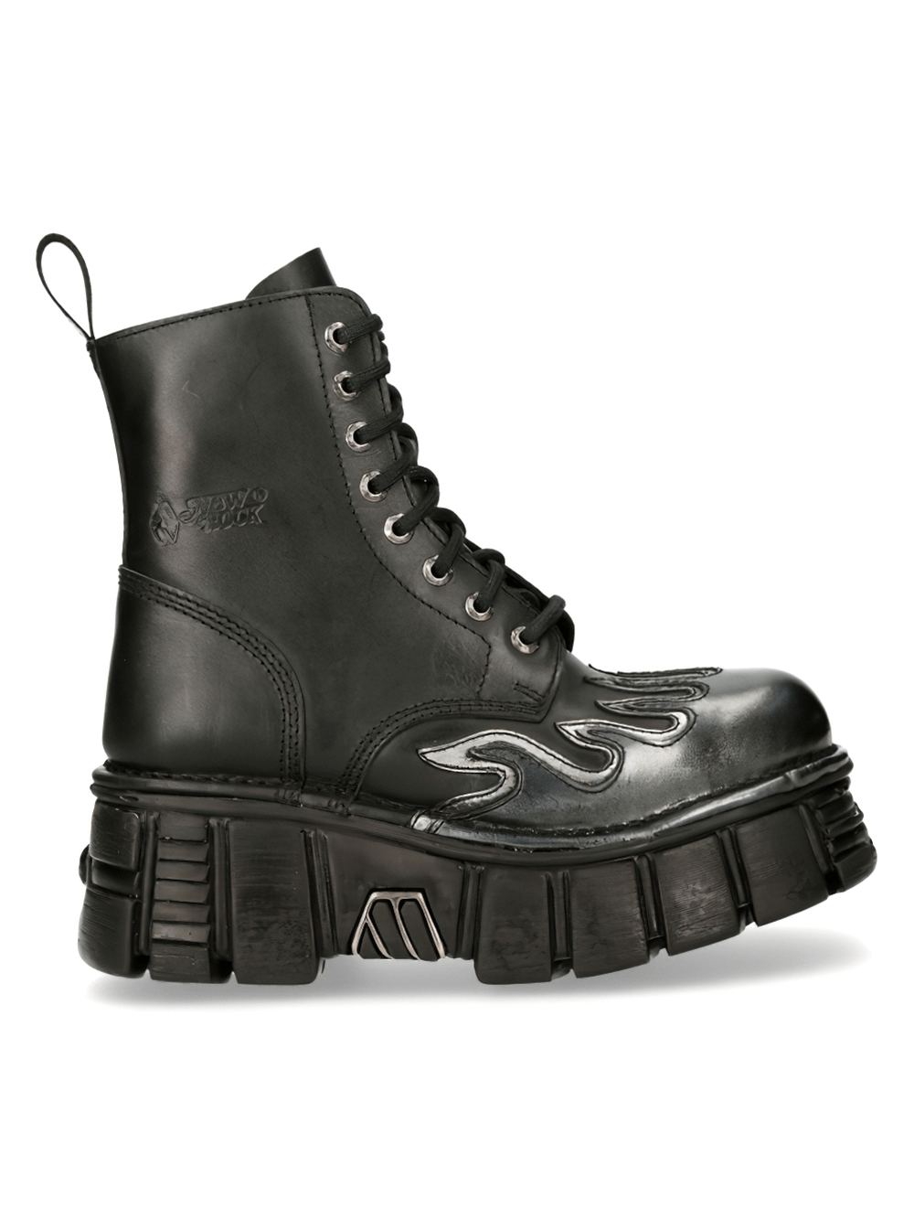 NEW ROCK Men's Military-Style Ankle Boots with Metal Accents