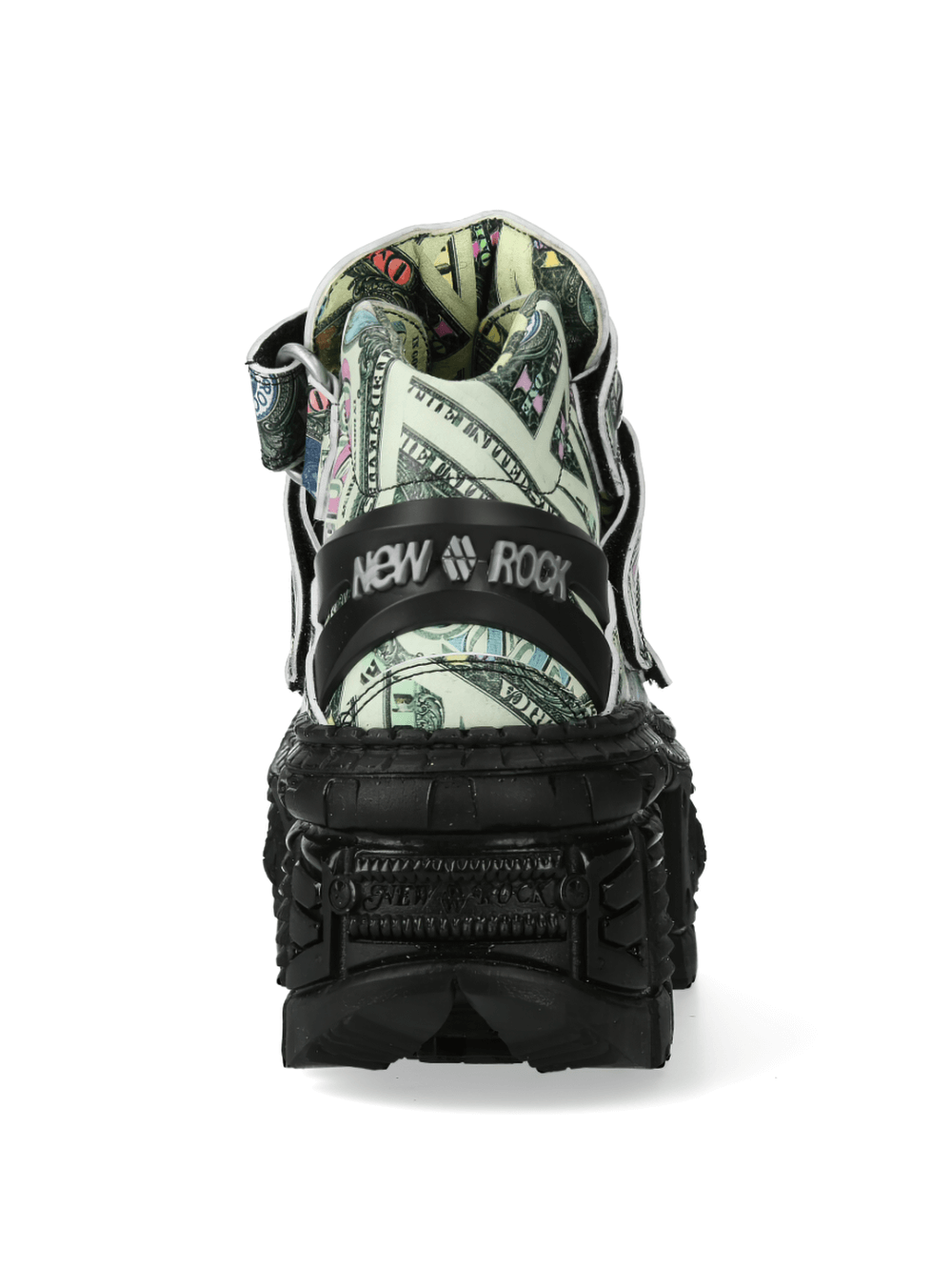 NEW ROCK Men's Money Print Strap Boots - Bold and Stylish
