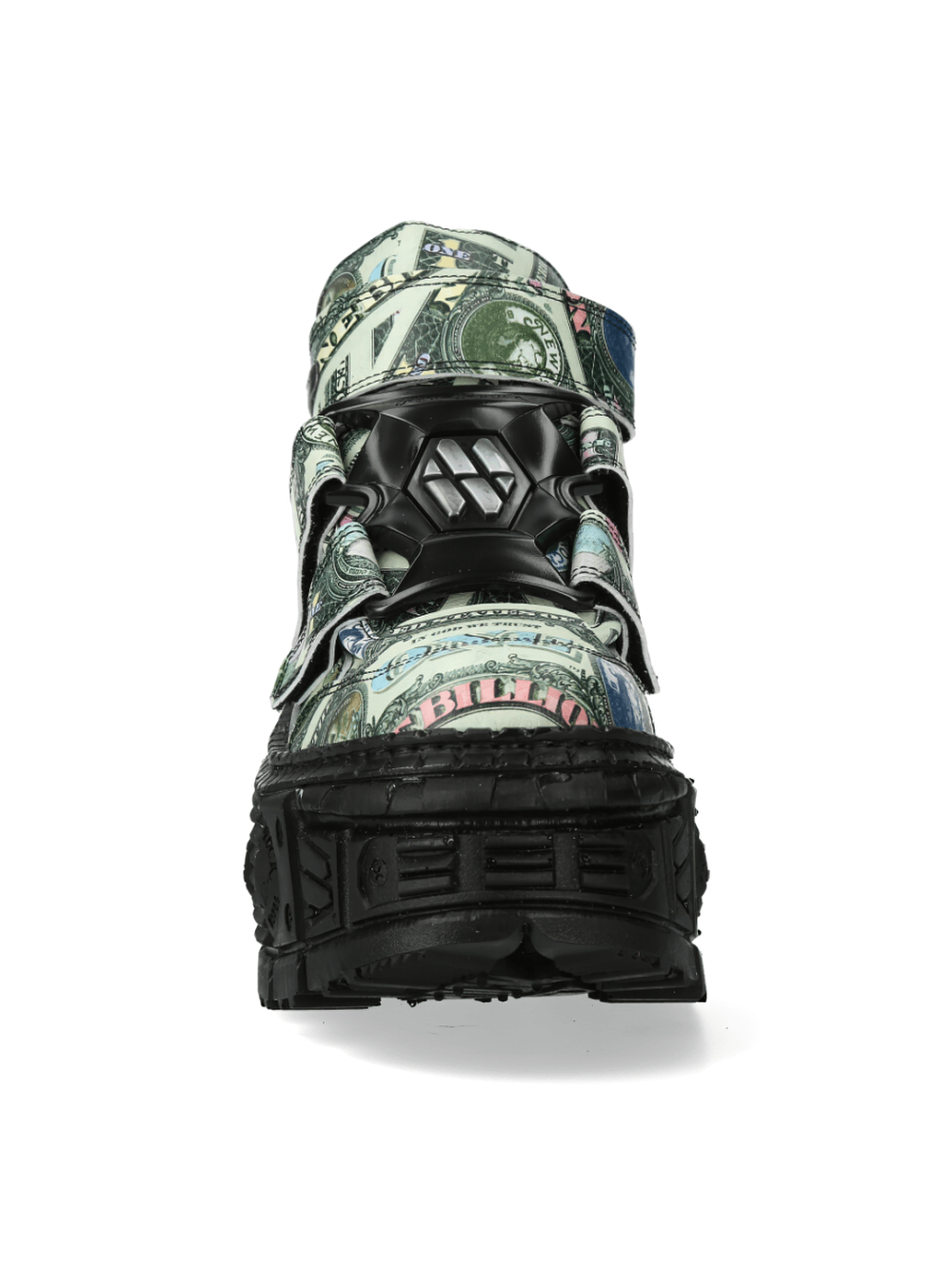 NEW ROCK Men's Money Print Strap Boots - Bold and Stylish