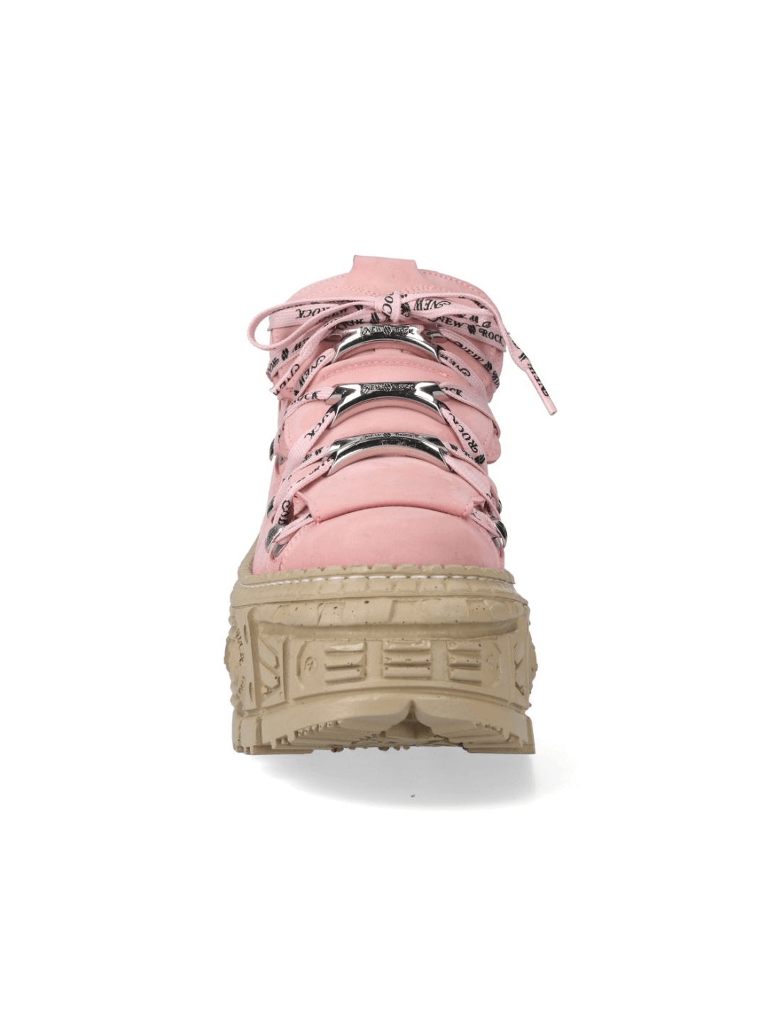 NEW ROCK Men's Pink Rocker Ankle Boots with Chunky Soles