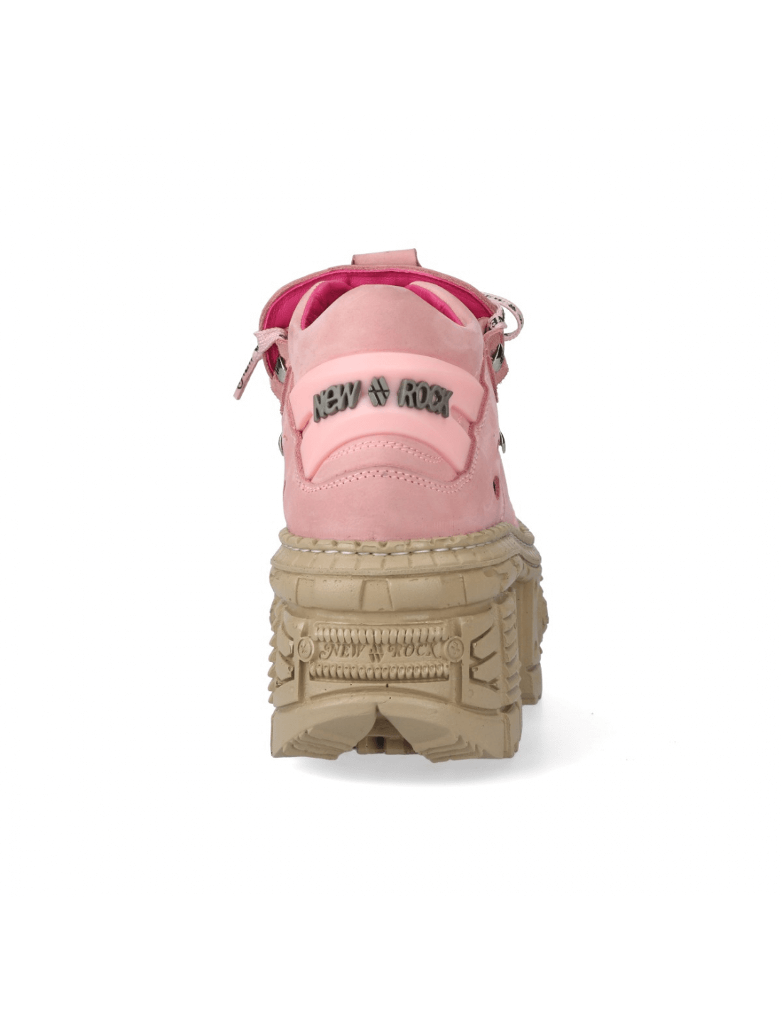 NEW ROCK Men's Pink Rocker Ankle Boots with Chunky Soles