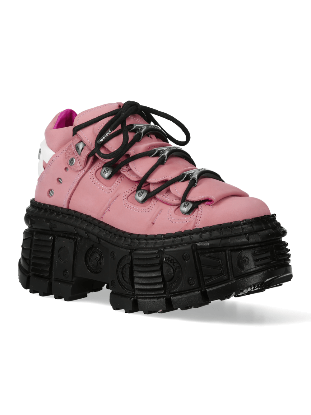 NEW ROCK Women's Pink Urban Heavy Ankle Boots with Platform