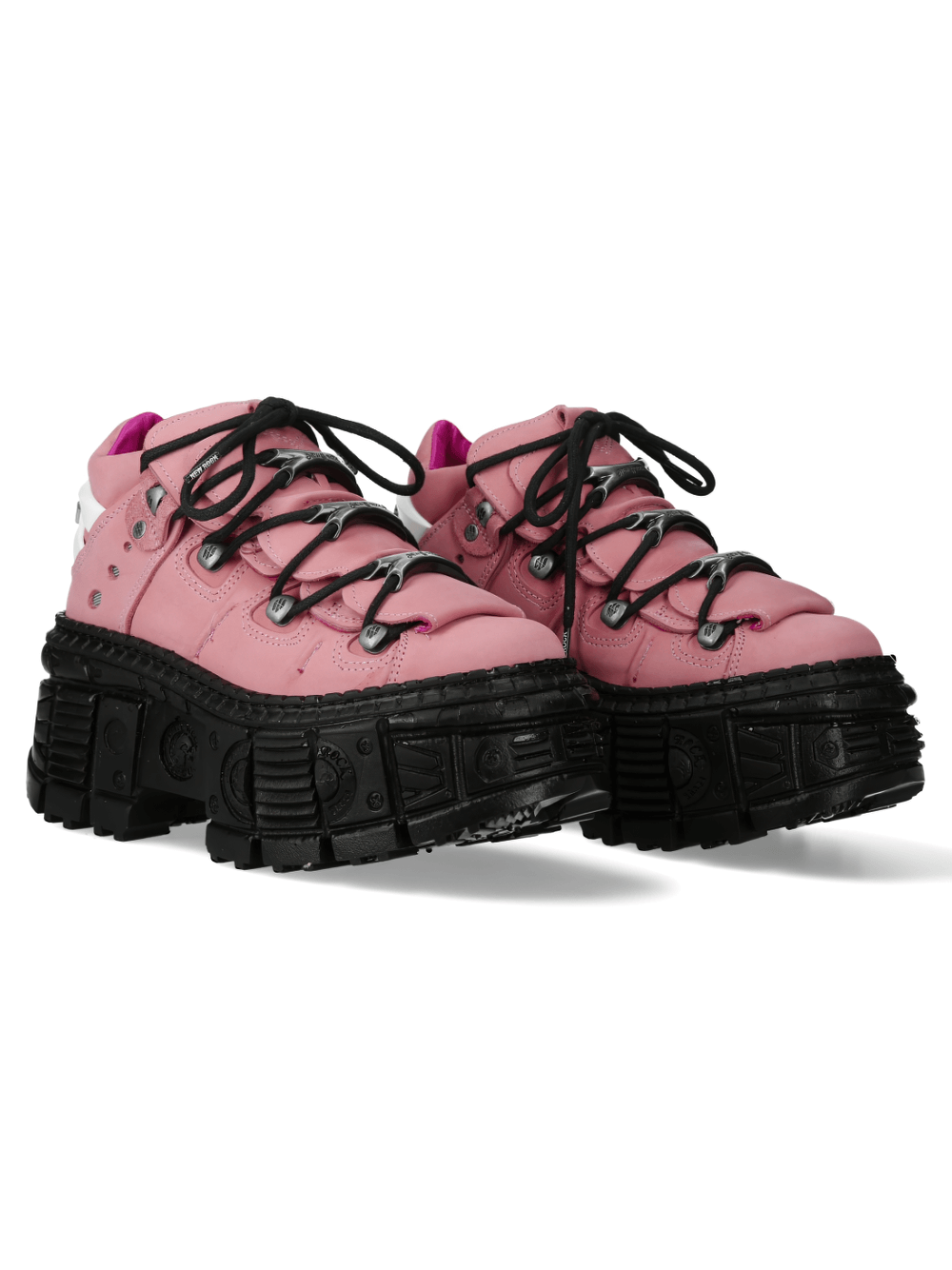 NEW ROCK Men's Pink Urban Heavy Ankle Boots with Platform