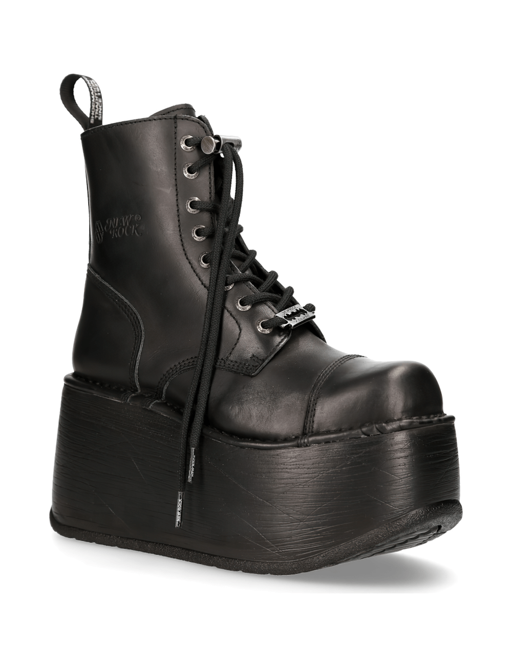 NEW ROCK Women's Platform Ankle Boots with Military Punk Style