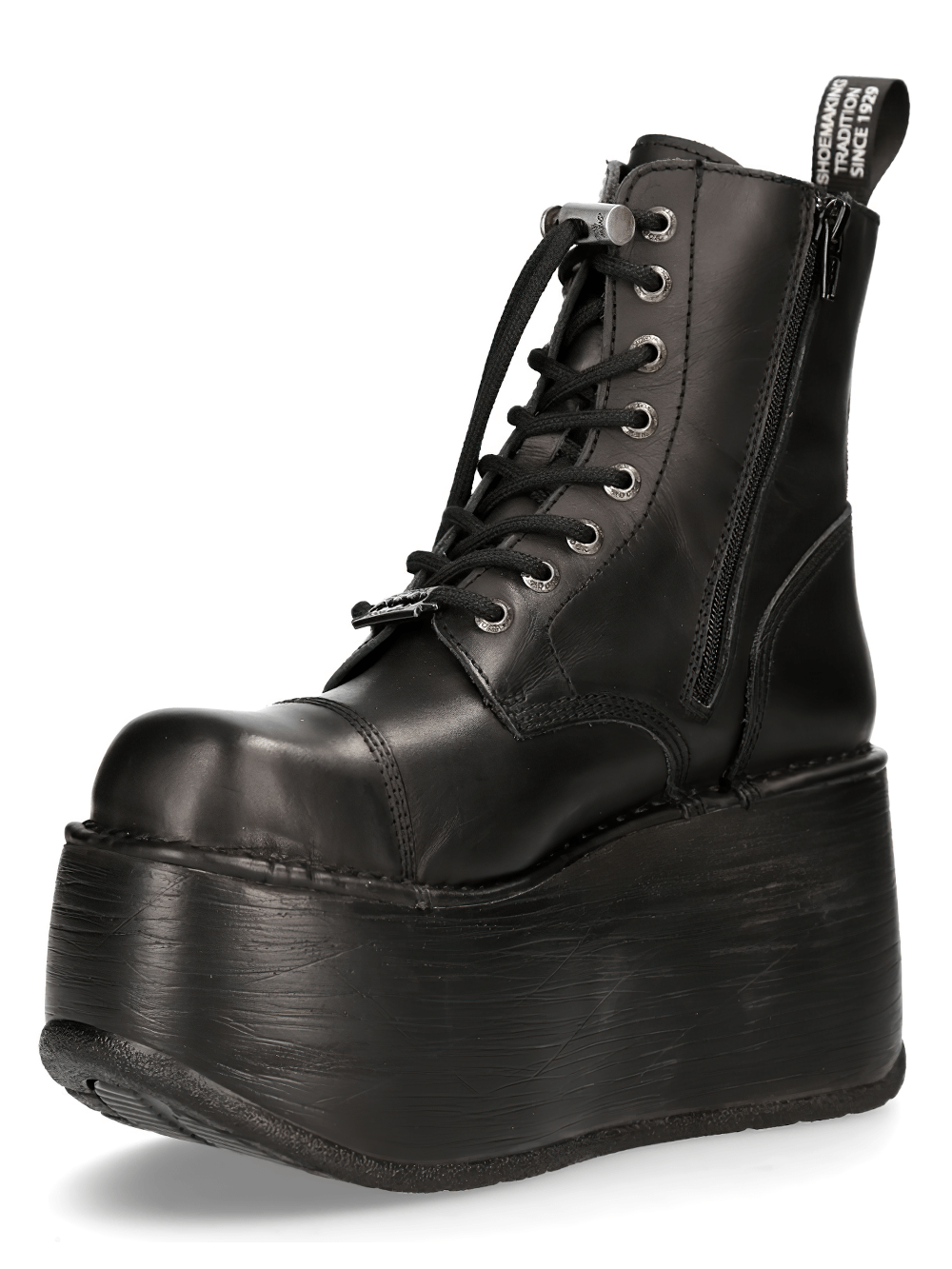 NEW ROCK Women's Platform Ankle Boots with Military Punk Style