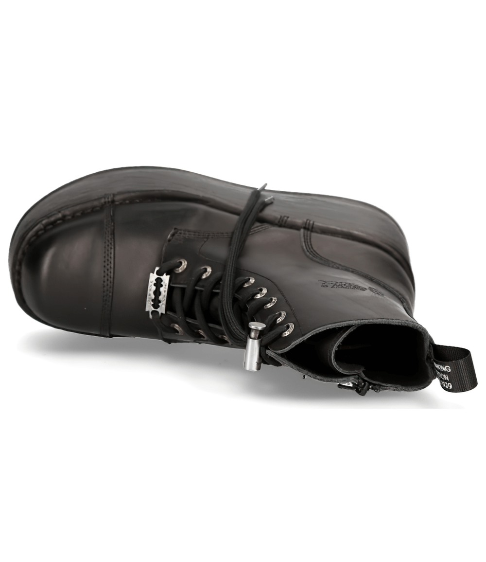 NEW ROCK Women's Platform Ankle Boots with Military Punk Style