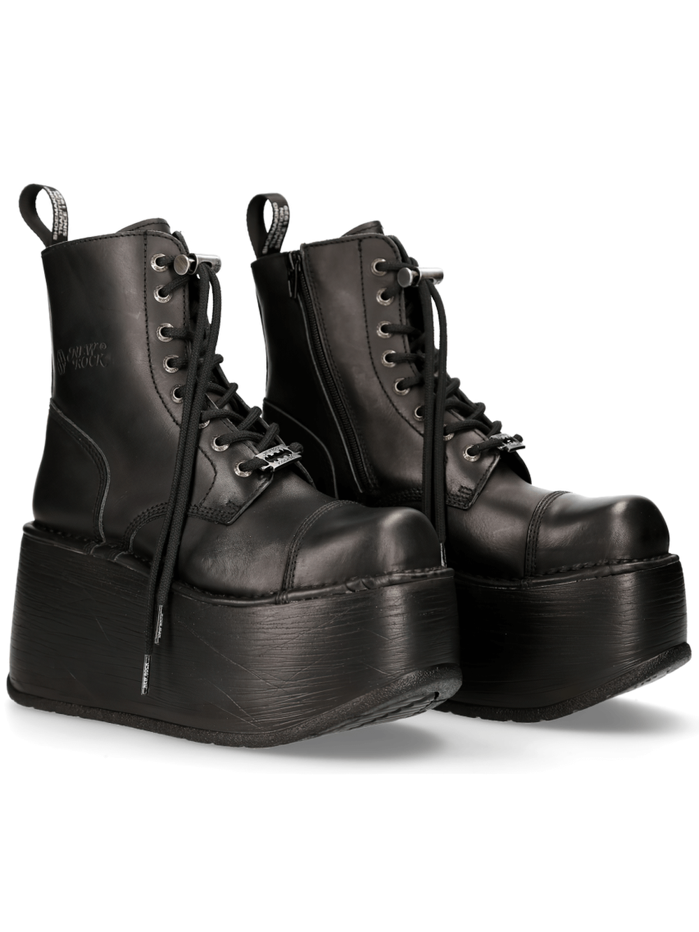 NEW ROCK Men's Platform Ankle Boots with Military Punk Style