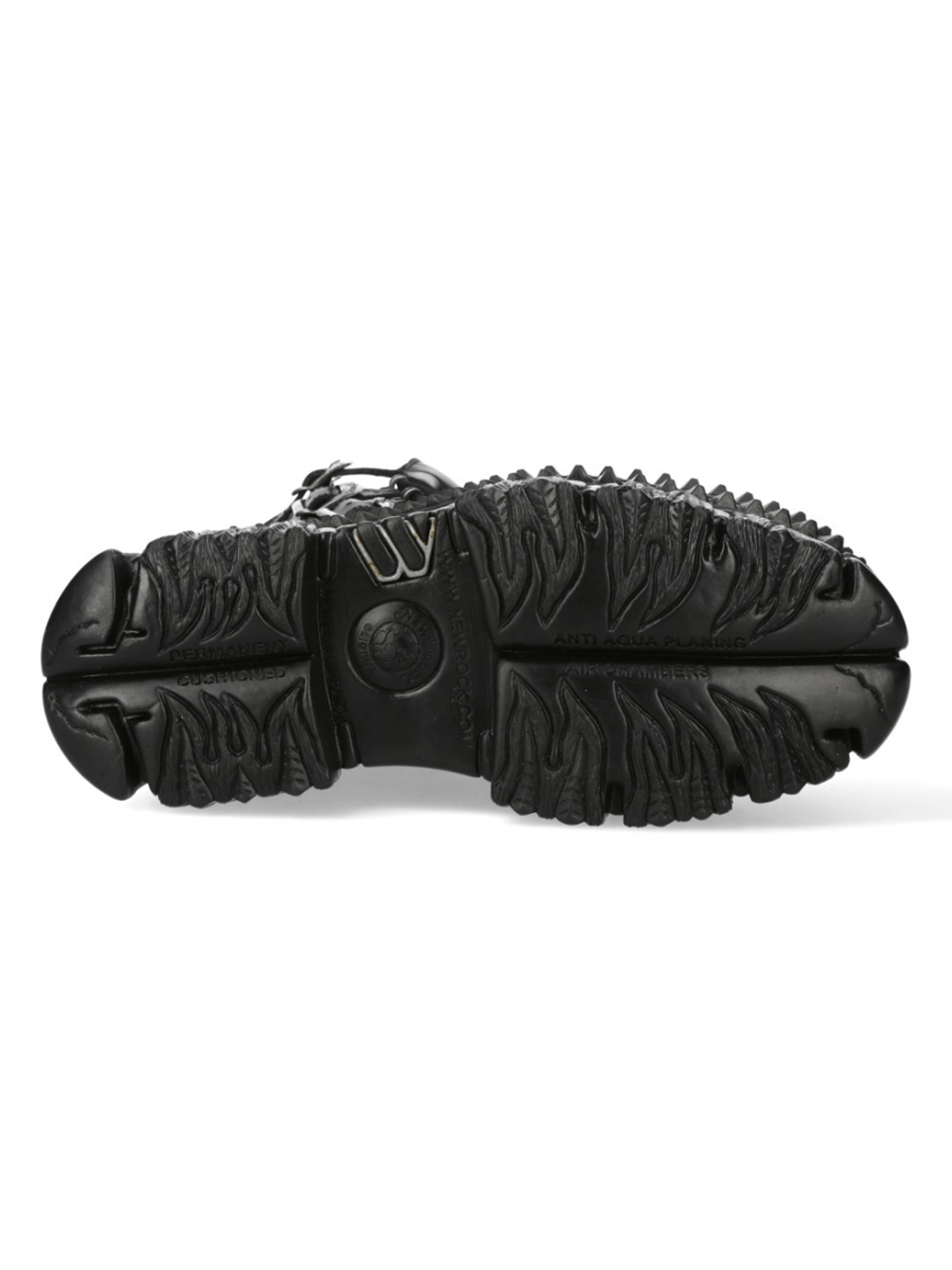 NEW ROCK Men's Punk Black Platform Boots with Buckle and Laces