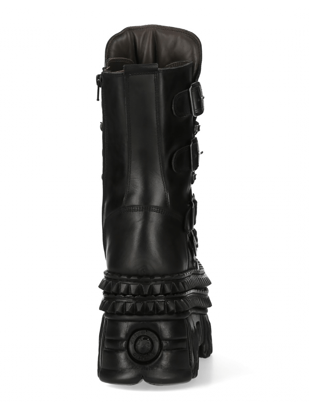 NEW ROCK Men's Punk Black Platform Boots with Buckle and Laces