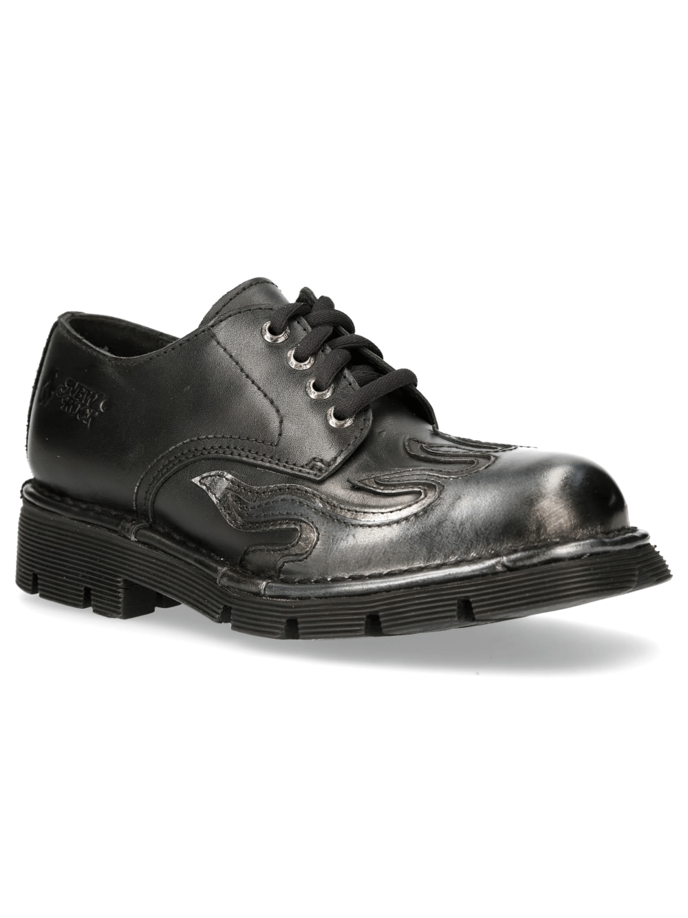 NEW ROCK Men's Punk Lace-Up Shoes with Embossed Flame Design