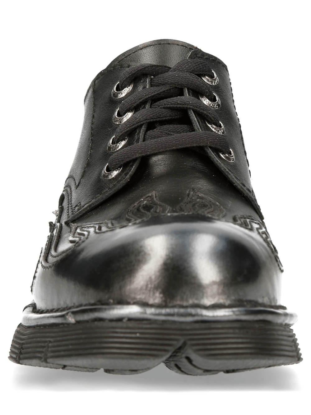 NEW ROCK Women's Punk Lace-Up Shoes with Embossed Flame Design