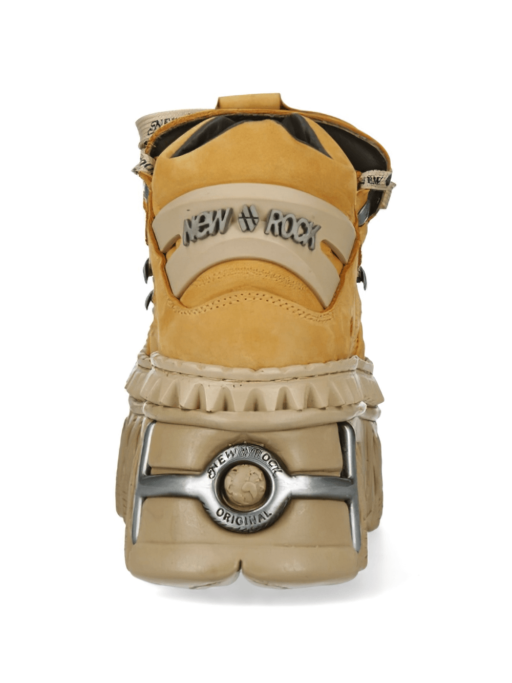 NEW ROCK Men's Punk Rock Ankle Boots with Metallic Accents