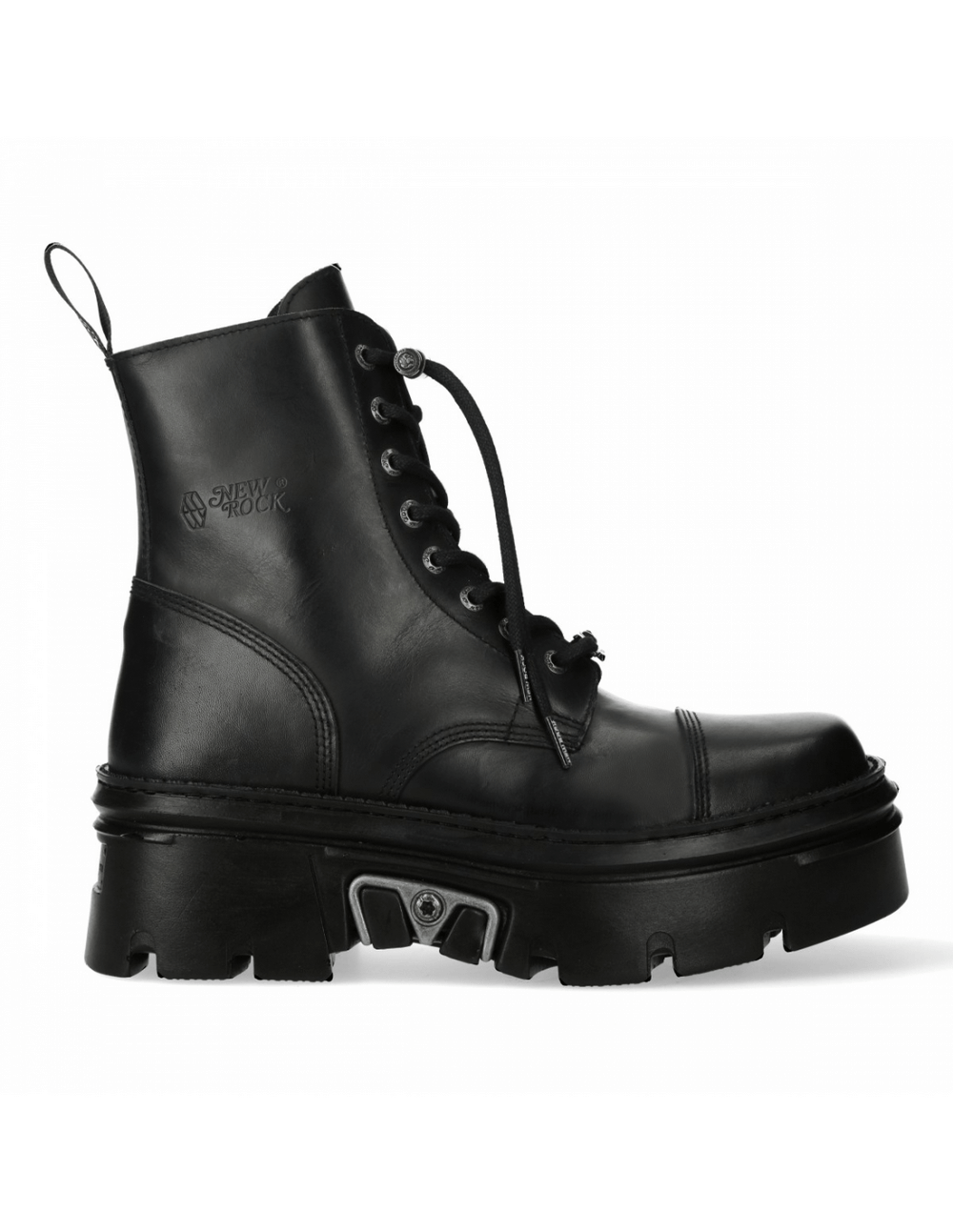 NEW ROCK Men's Punk Style Leather Ankle Boots with Platform