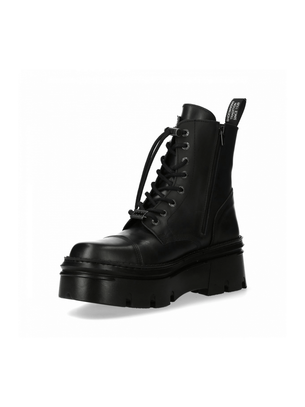 NEW ROCK Men's Punk Style Leather Ankle Boots with Platform