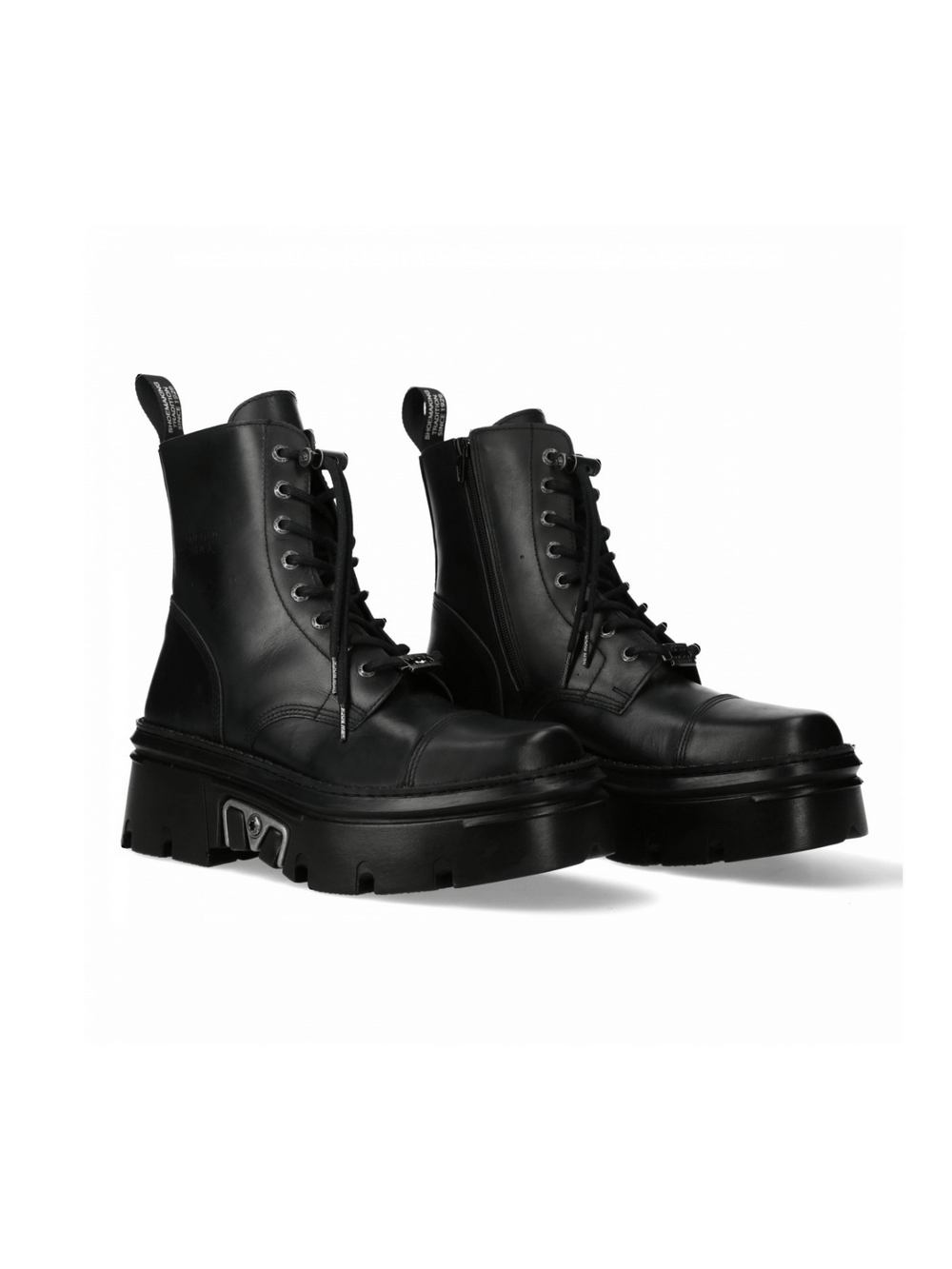 NEW ROCK Men's Punk Style Leather Ankle Boots with Platform