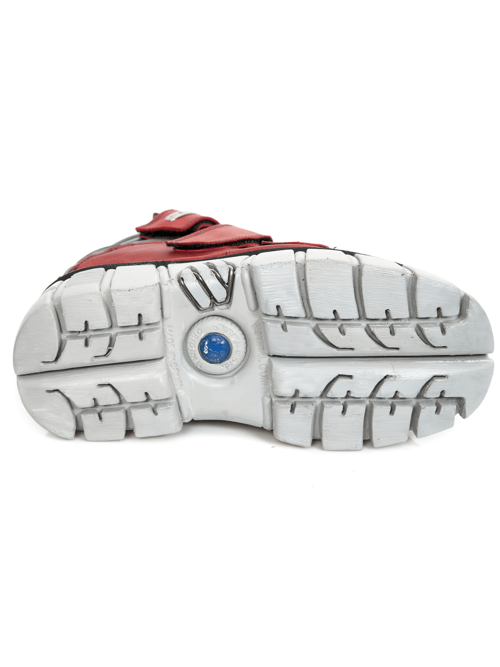 NEW ROCK Men's Red and Black Platform Ankle Boots with Velcros