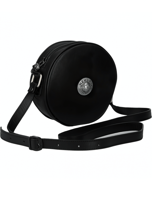 NEW ROCK Round Gothic Punk Shoulder Bag with Zipper Closure
