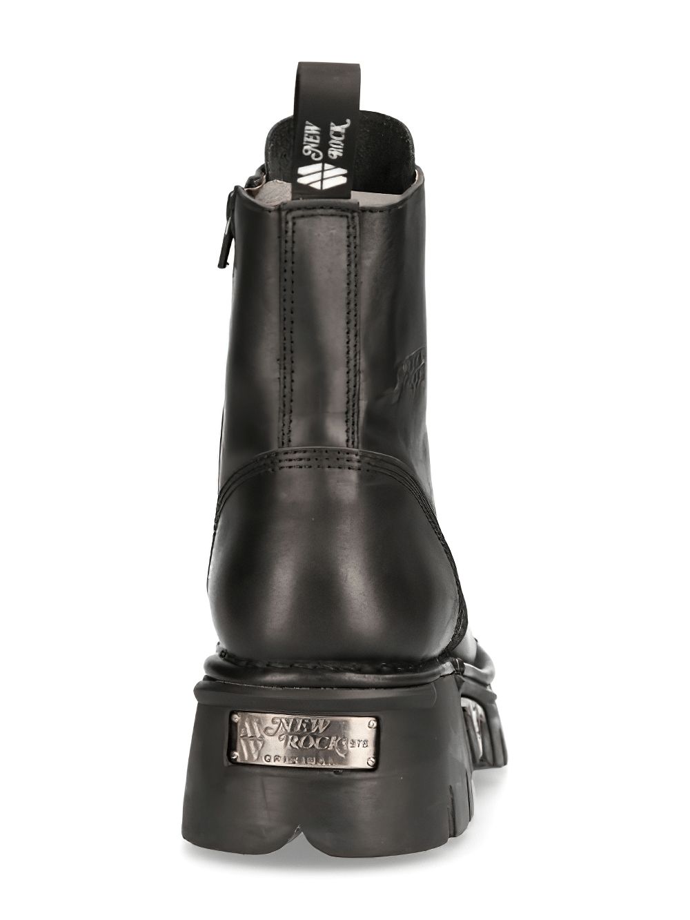 NEW ROCK Men's Rugged Black Military Lace-Up Ankle Boots