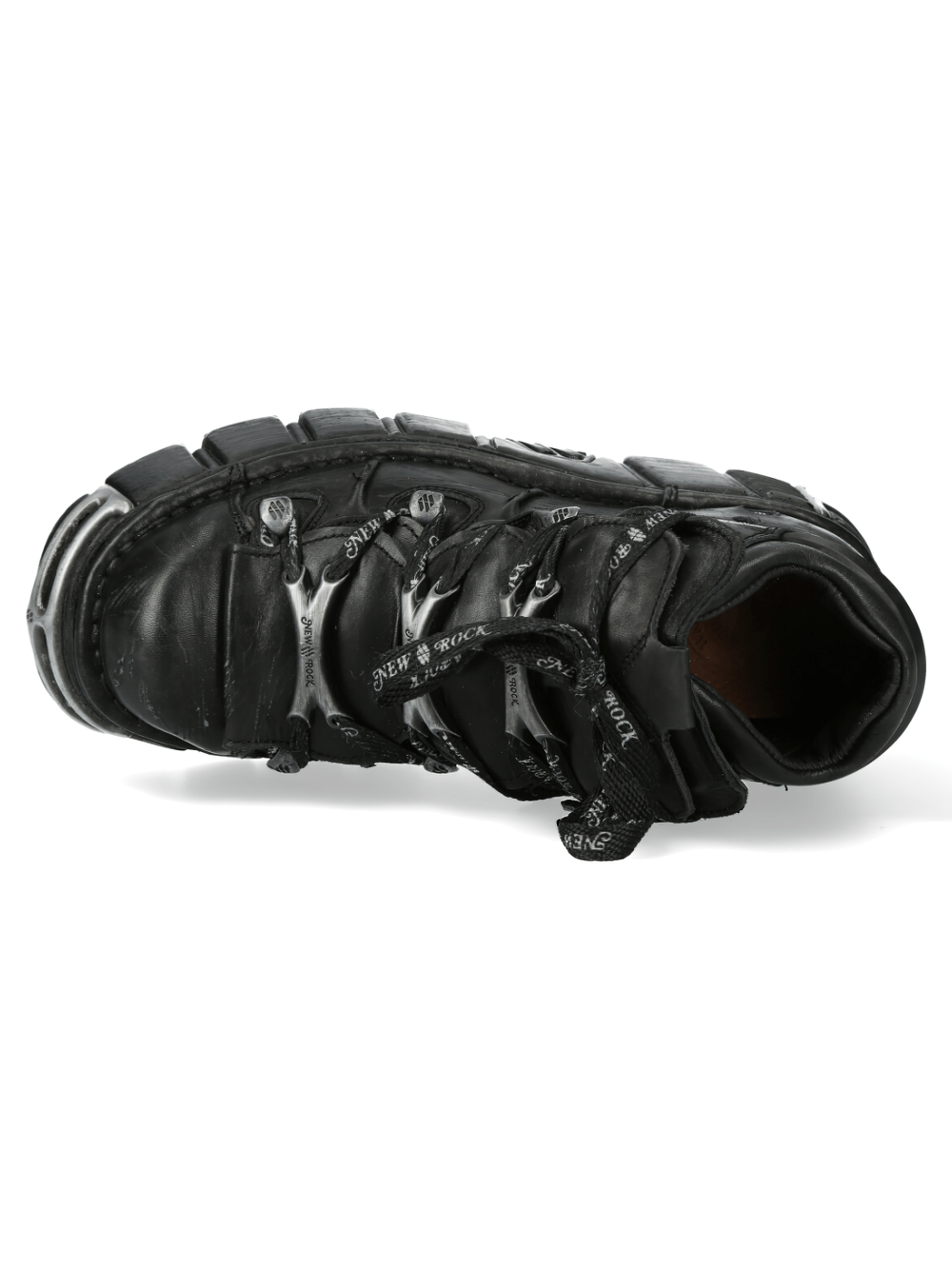 NEW ROCK Men's Rugged Black Platform Boots with Industrial Charm