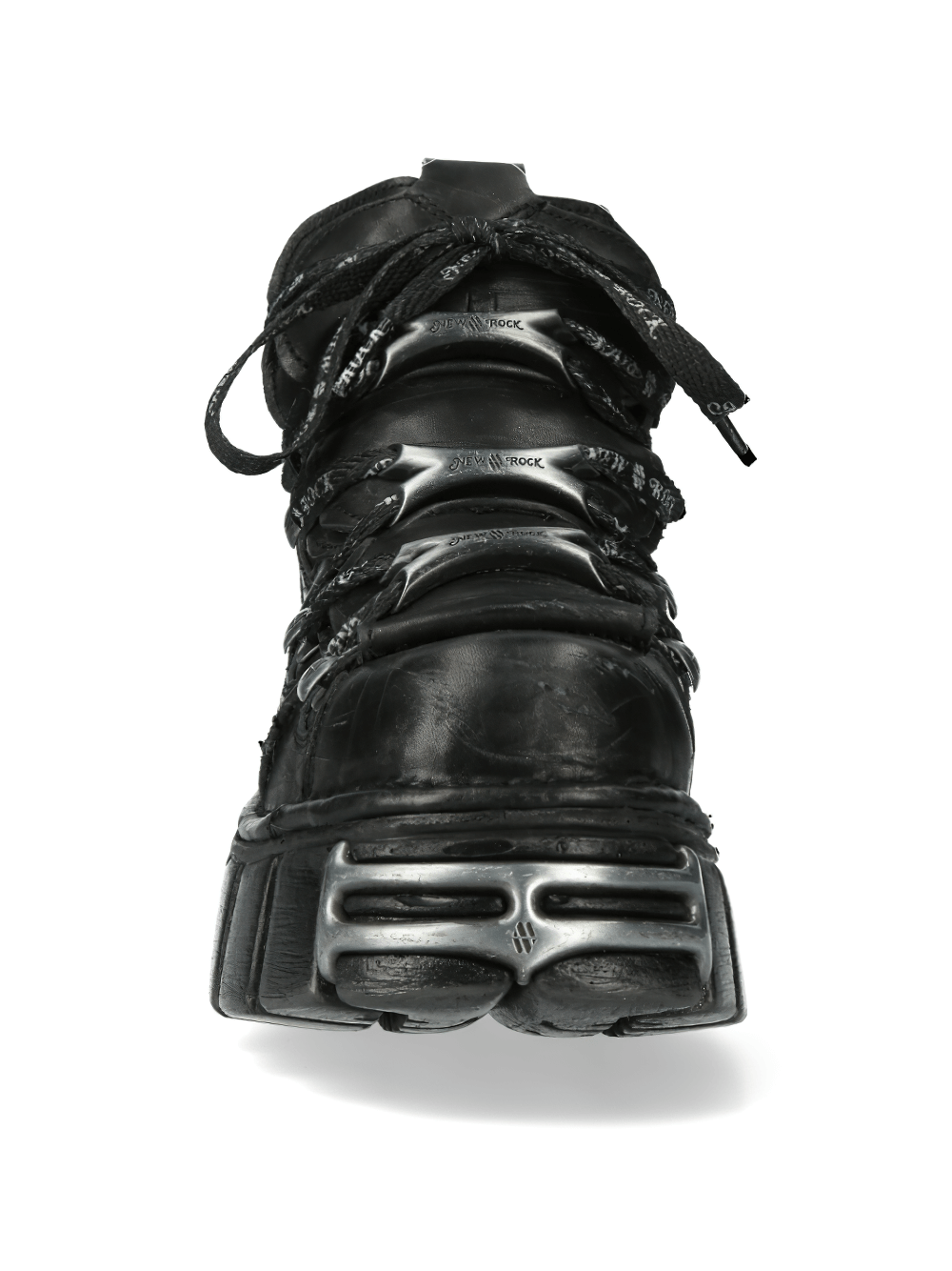 NEW ROCK Men's Rugged Black Platform Boots with Industrial Charm