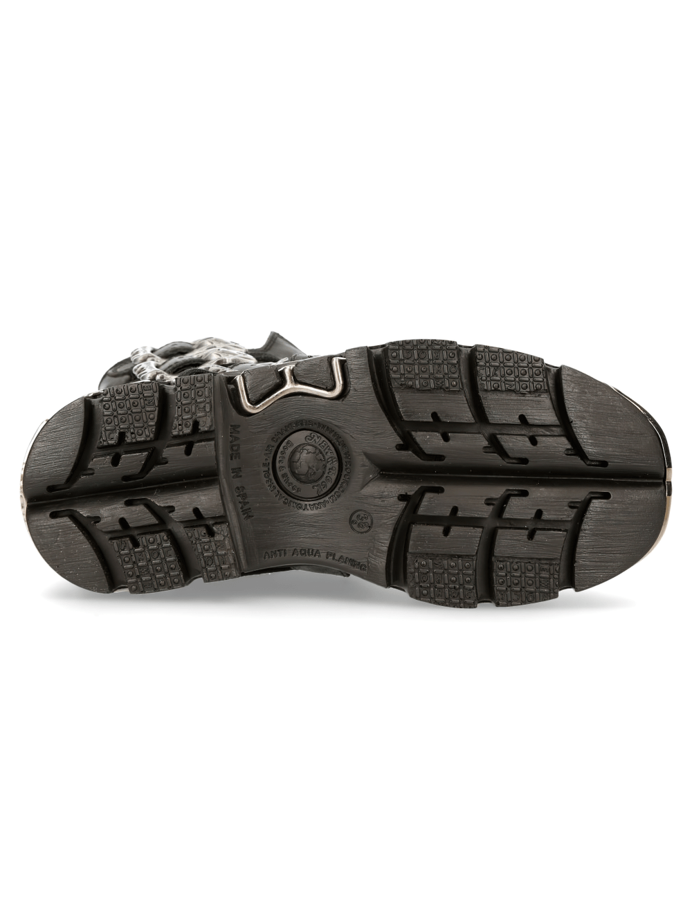 NEW ROCK Men's Rugged Black Reactor Buckle-Laced Boots