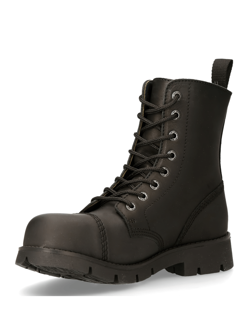 NEW ROCK Men's Rugged Lace-Up Black Tactical Leather Boots