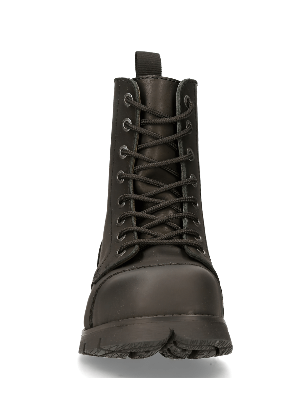 NEW ROCK Men's Rugged Lace-Up Black Tactical Leather Boots