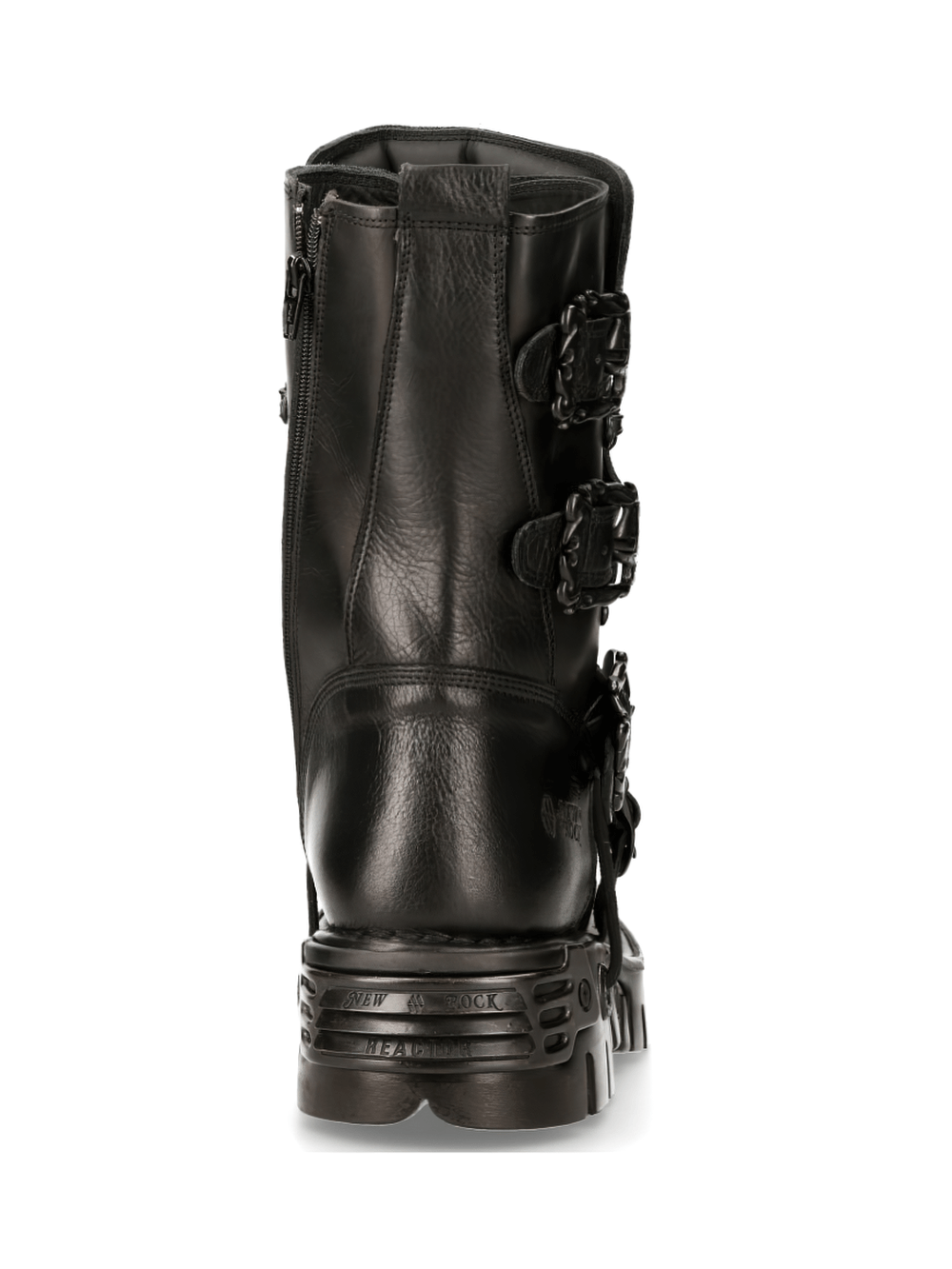 NEW ROCK Men's Rugged Lace-Up Military Boots with Buckles