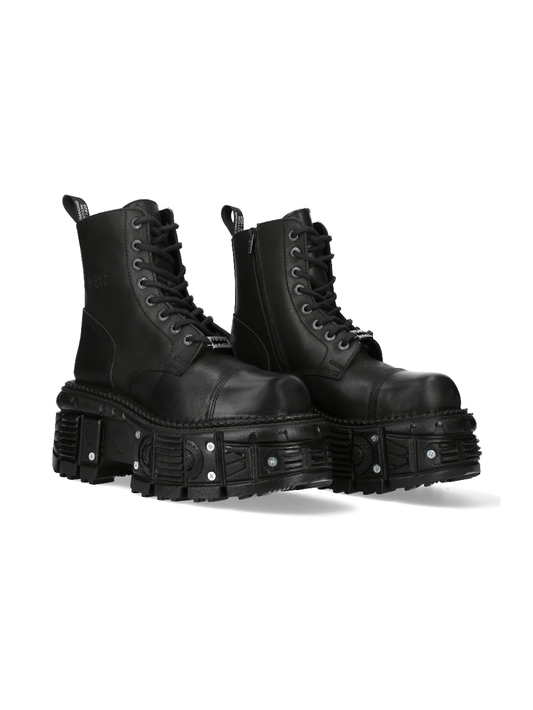 NEW ROCK Women's Rugged Punk Style Ankle Boot with Stud Details