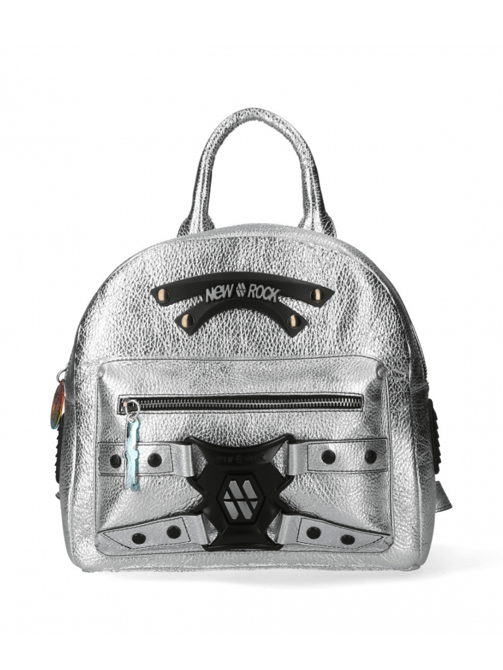 NEW ROCK Silver Gothic Backpack with Zipper Closure