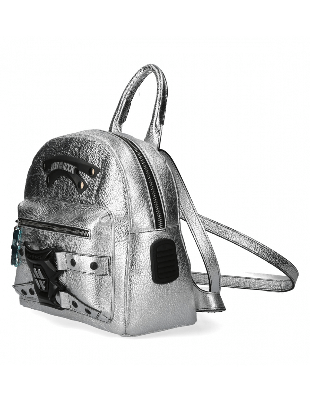 NEW ROCK Silver Gothic Backpack with Zipper Closure