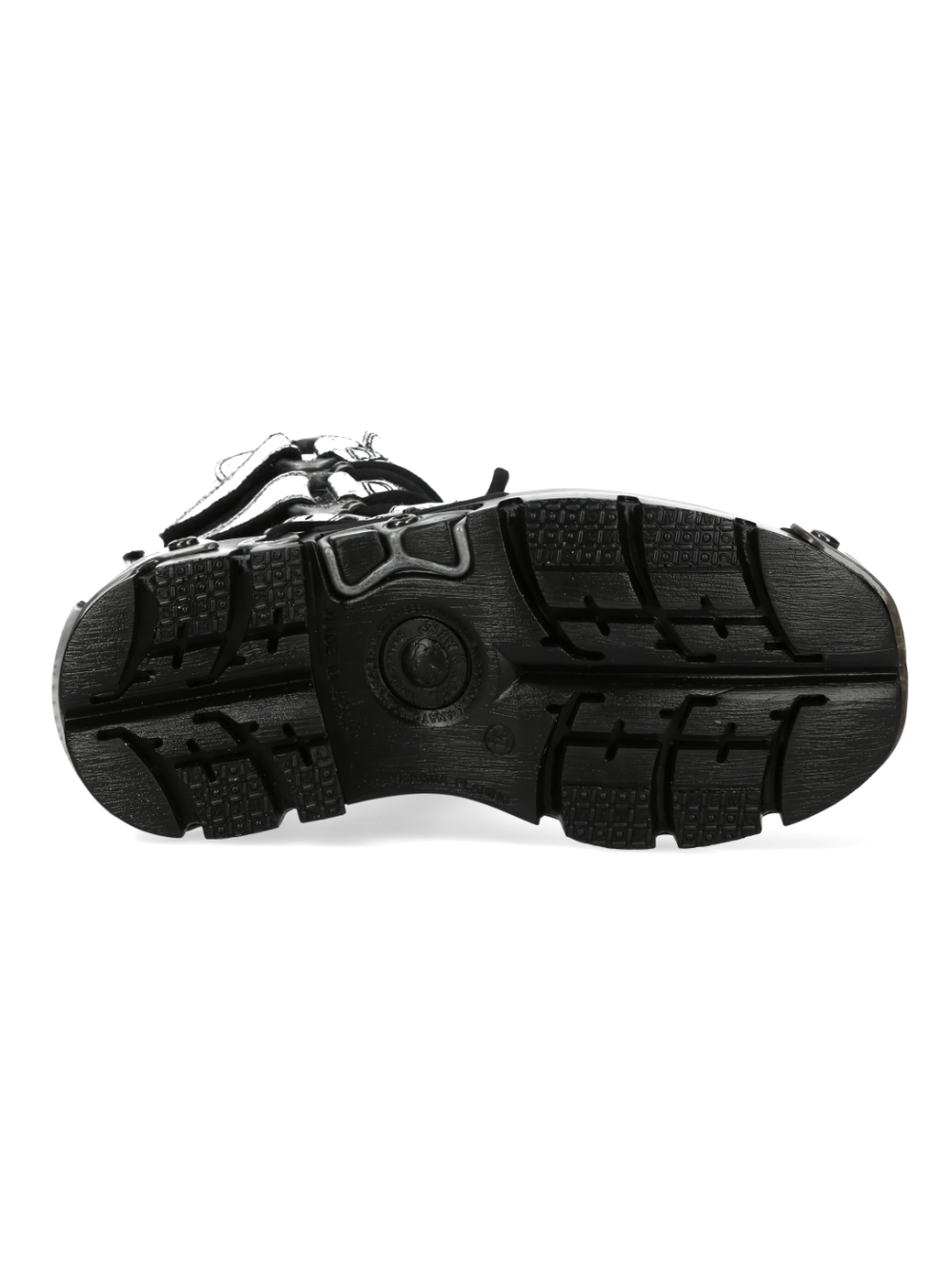 NEW ROCK Men's Silver Gothic Boots with Buckles and Lace-Up