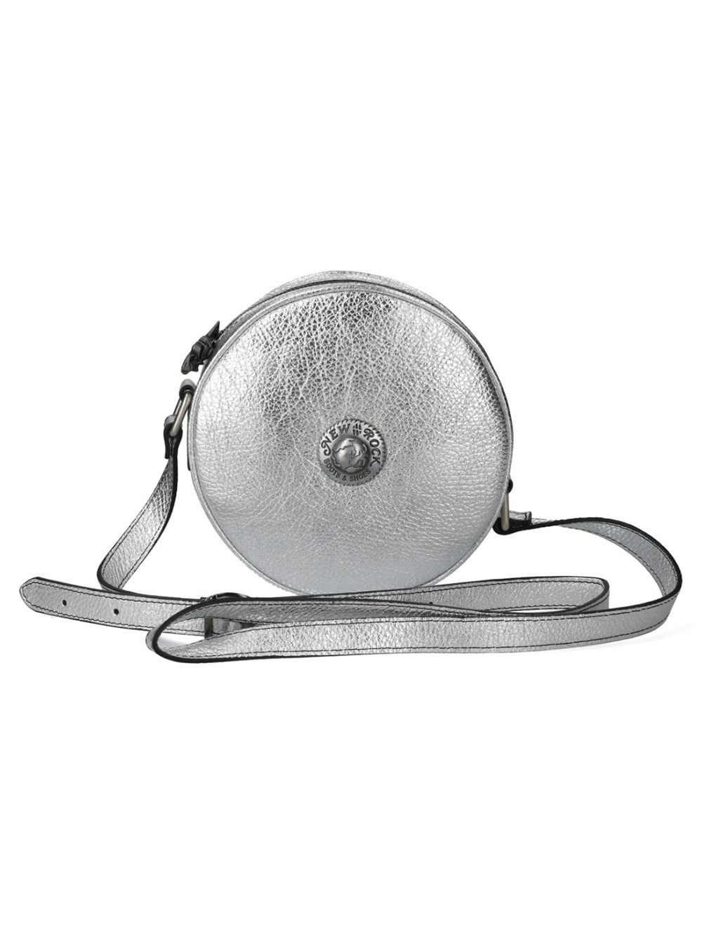 NEW ROCK Silver Round Crossbody Bag with Adjustable Strap