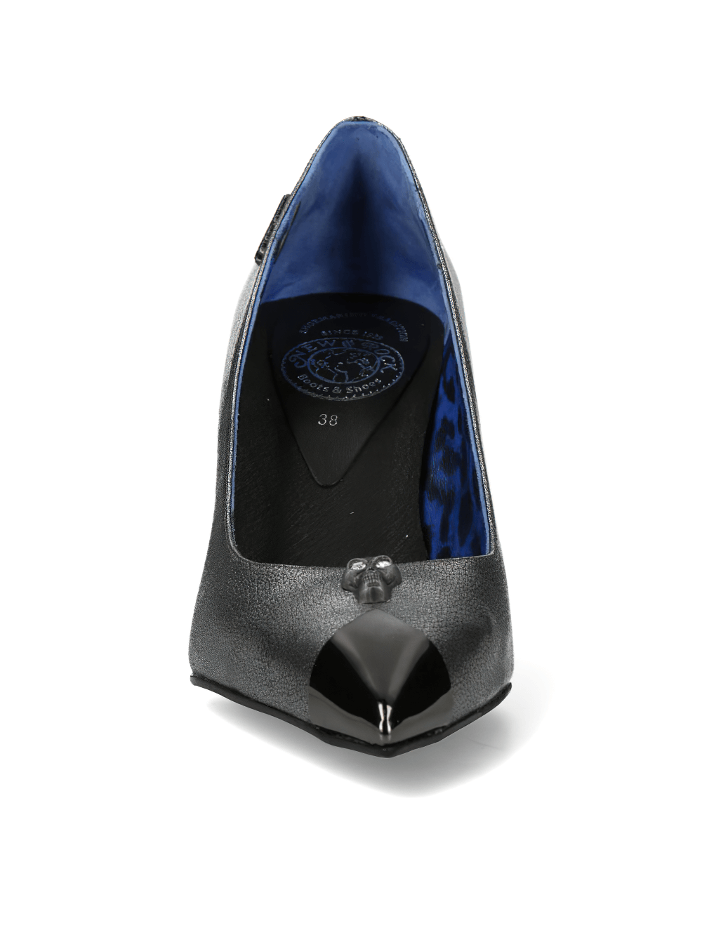 NEW ROCK Steel Gray Stiletto Pumps with Gothic and Punk Edge